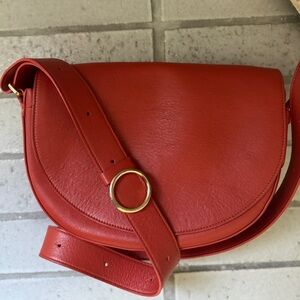 Cuyana Half-Moon Shoulder Bag - Blood Orange